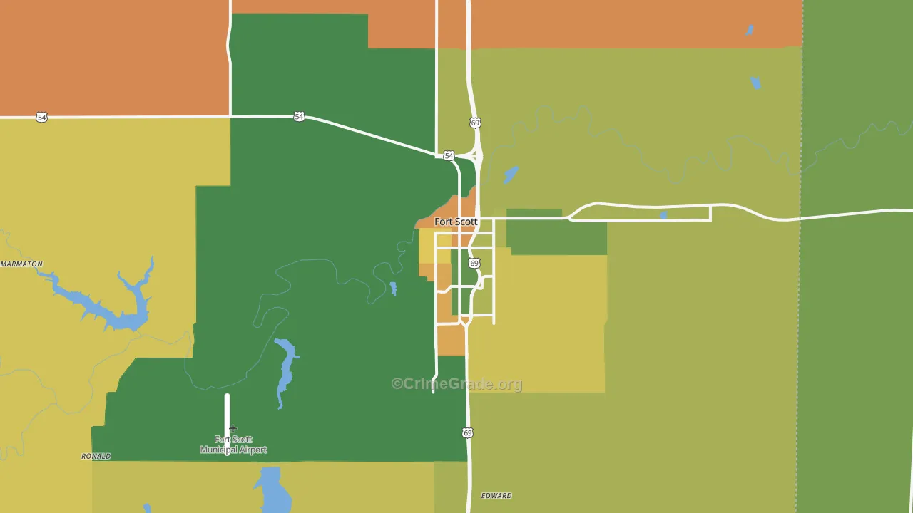Fort Scott, KS Map of Vandalism Rates
