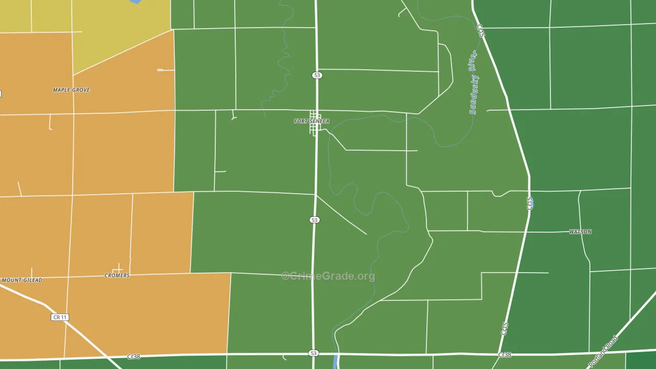 Fort Seneca, OH Map of Vandalism Rates