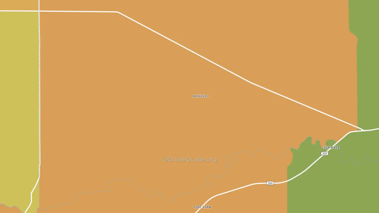 Fort Shaw, MT Map of Vandalism Rates