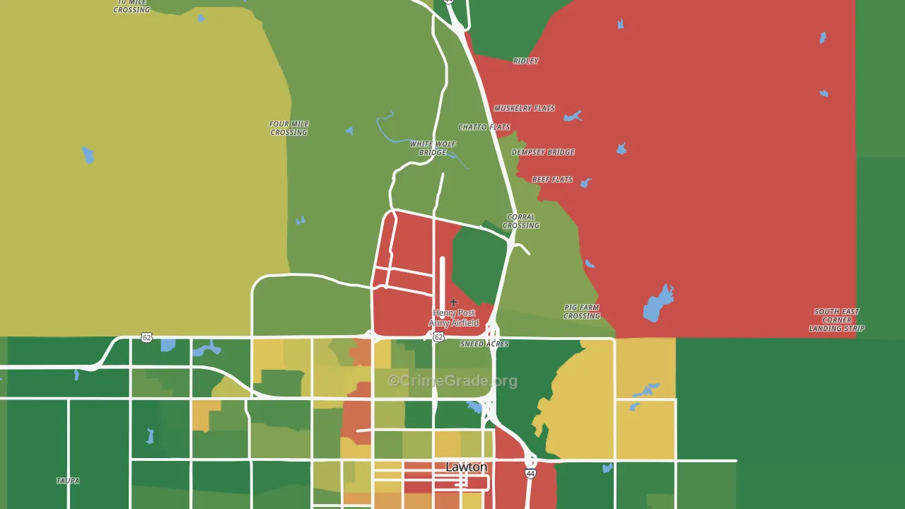 Fort Sill, OK Map of Vandalism Rates