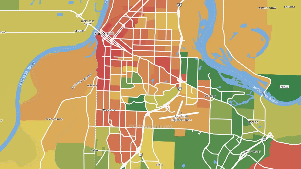 Fort Smith, AR Map of Vandalism Rates