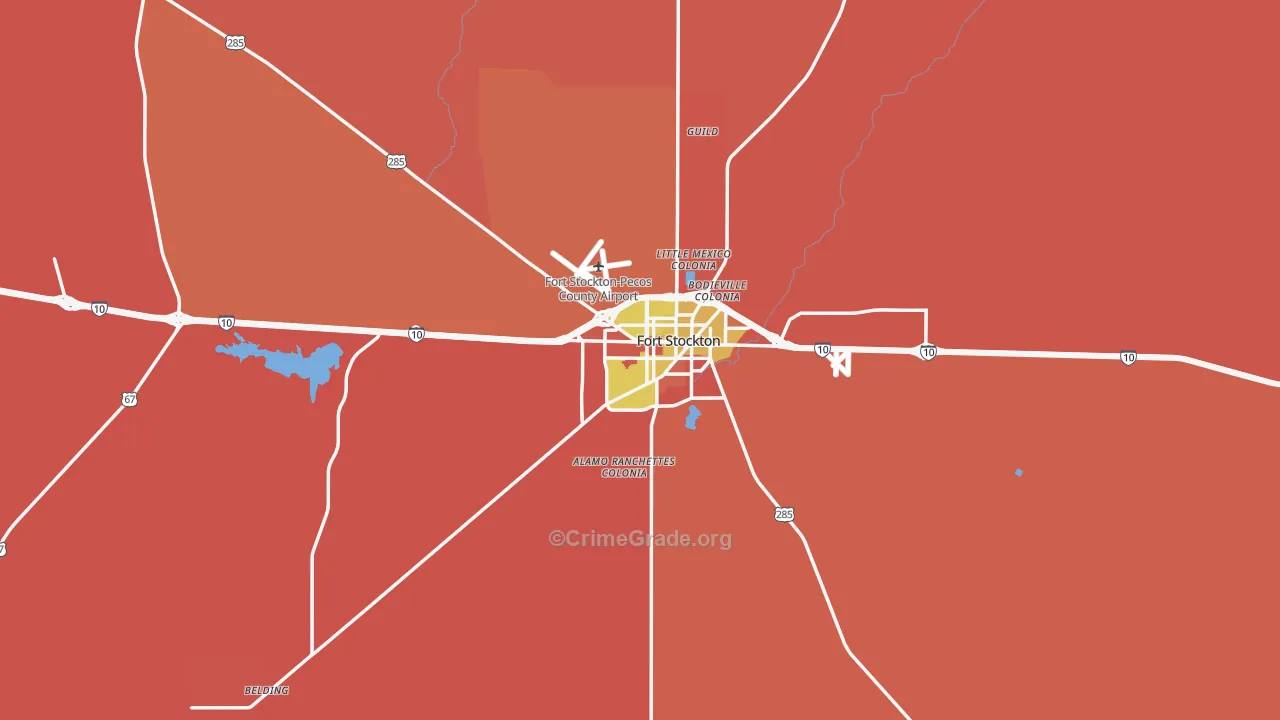 Fort Stockton, TX Map of Vandalism Rates