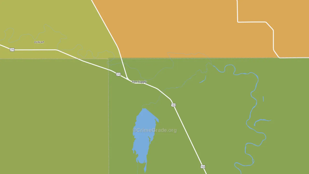 Fort Supply, OK Map of Vandalism Rates