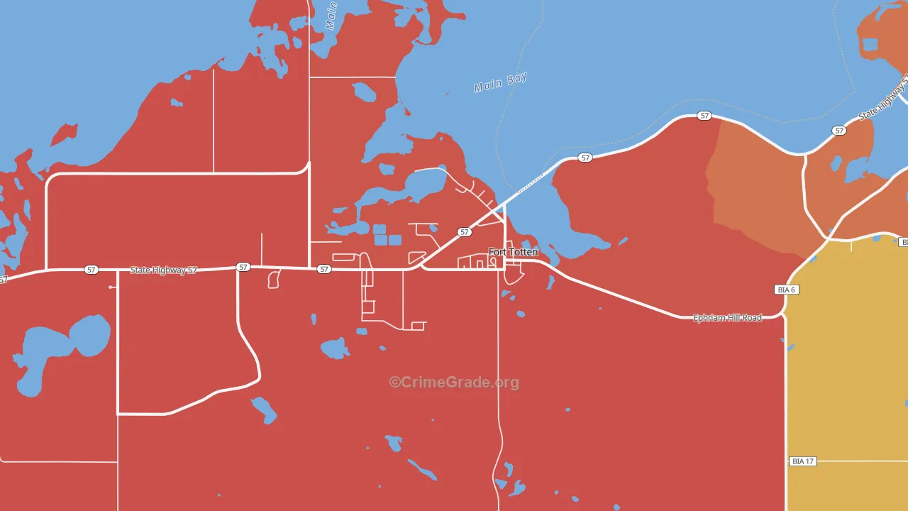 Fort Totten, ND Map of Vandalism Rates