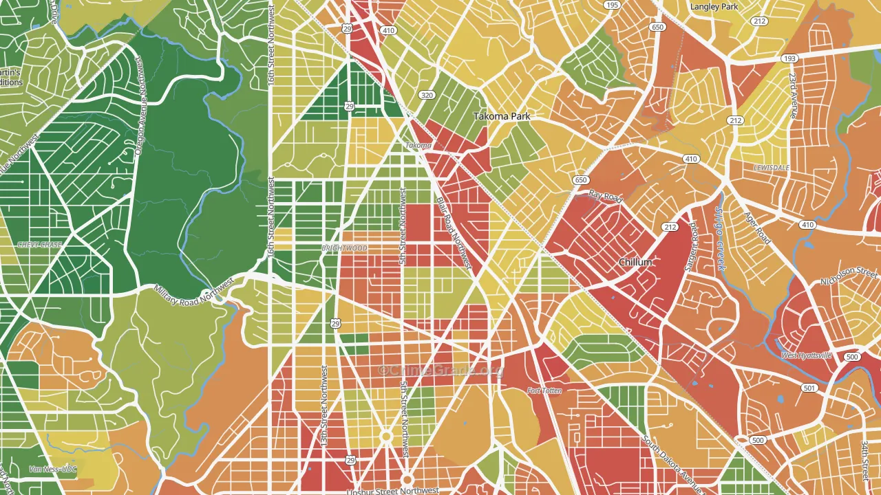Fort Totten-Upper Northeast, Washington, DC Map of Vandalism Rates