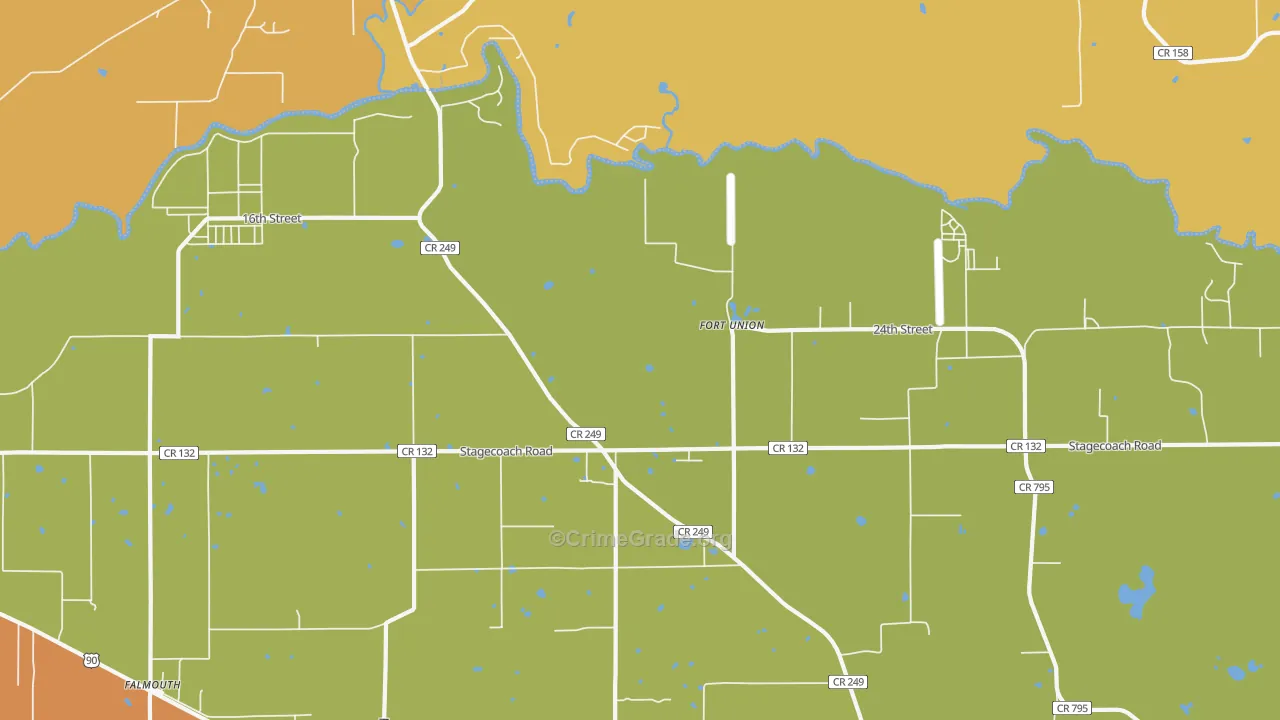 Fort Union, FL Map of Vandalism Rates