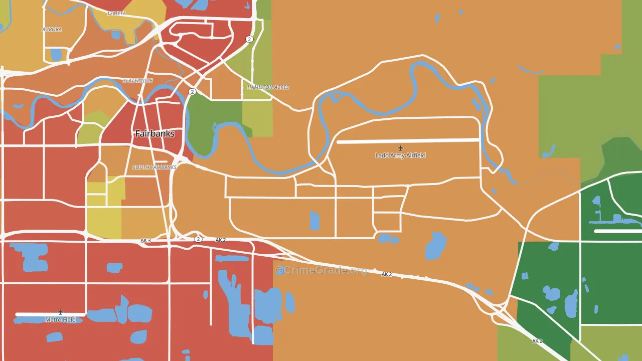 Fort Wainwright, AK Map of Vandalism Rates
