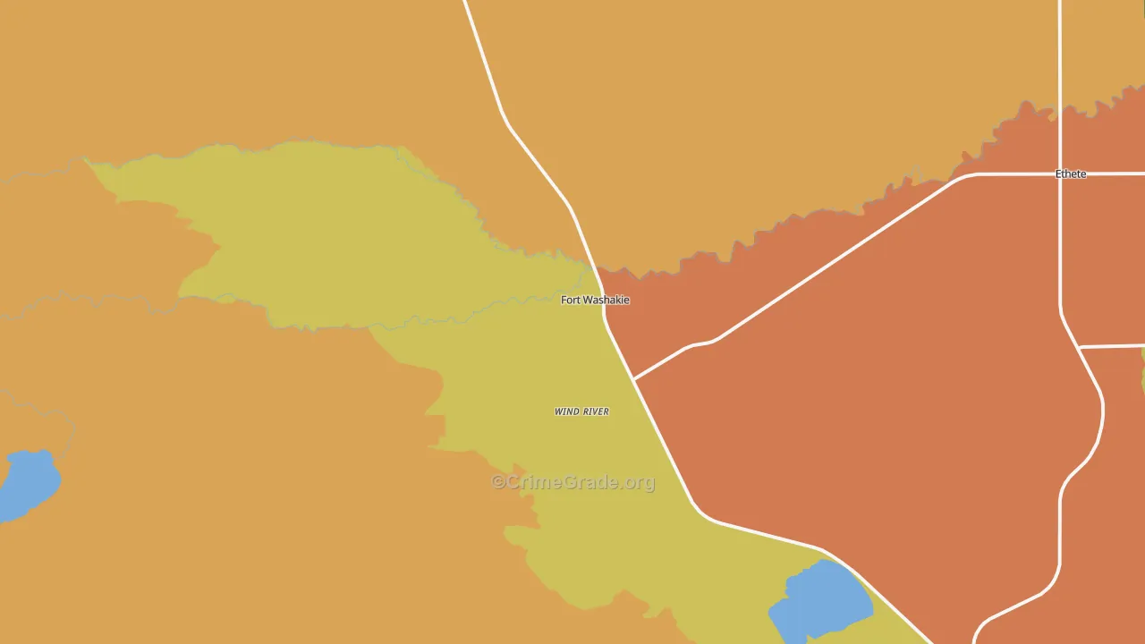 Fort Washakie, WY Map of Vandalism Rates