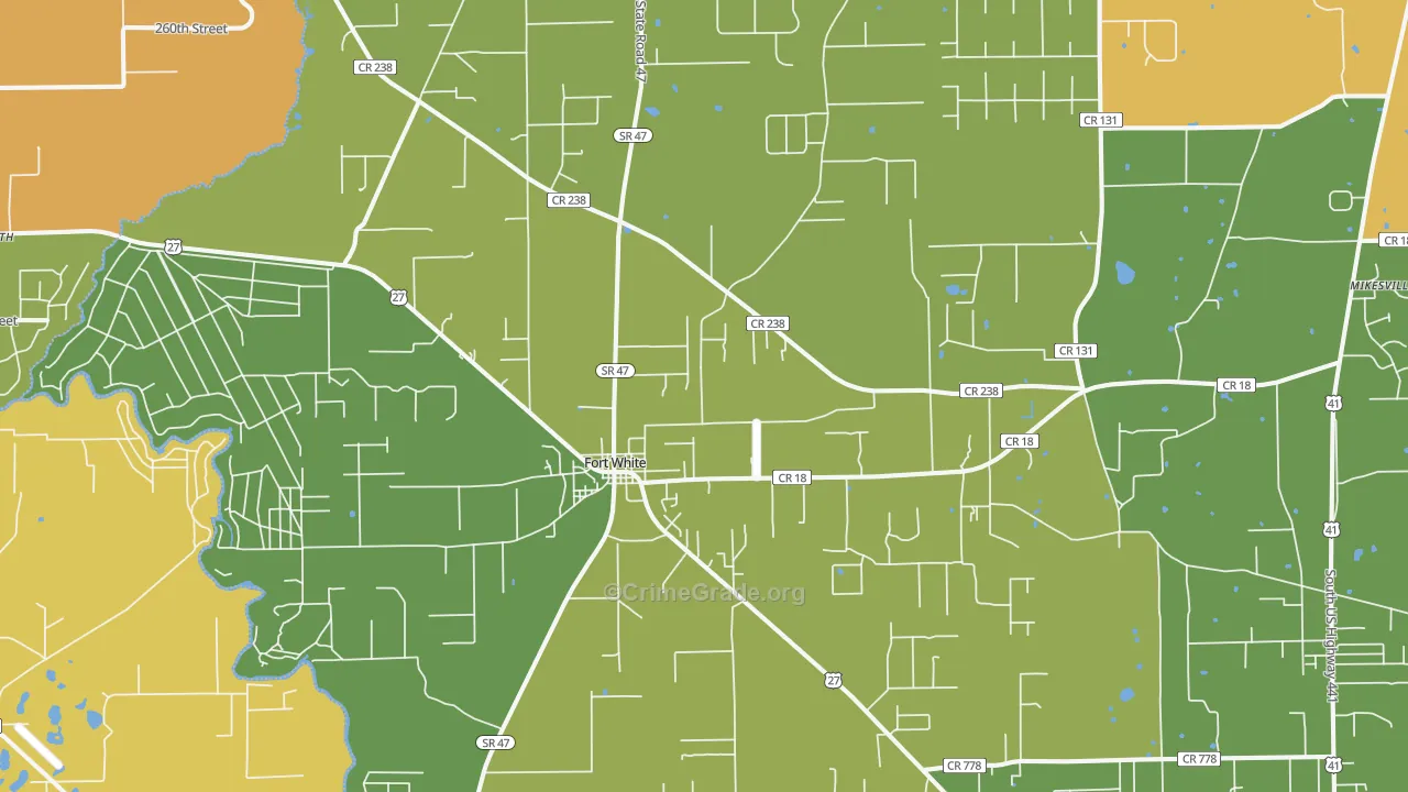 Fort White, FL Map of Vandalism Rates