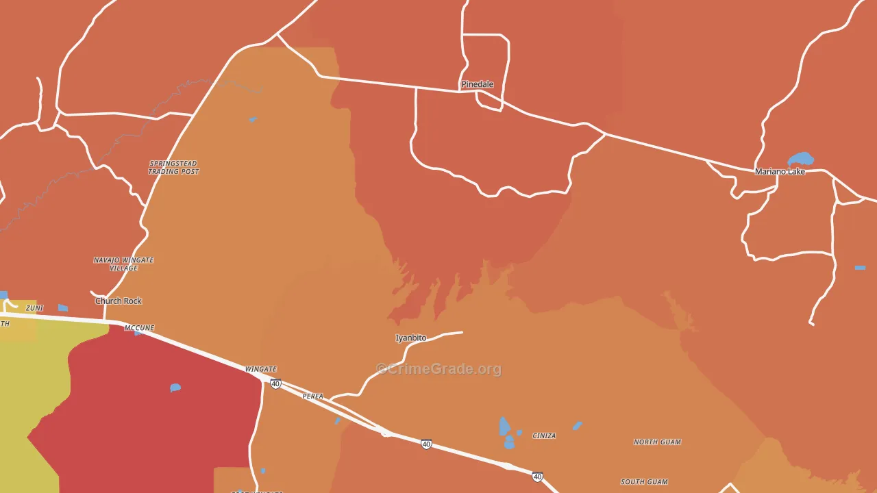 Fort Wingate, NM Map of Vandalism Rates