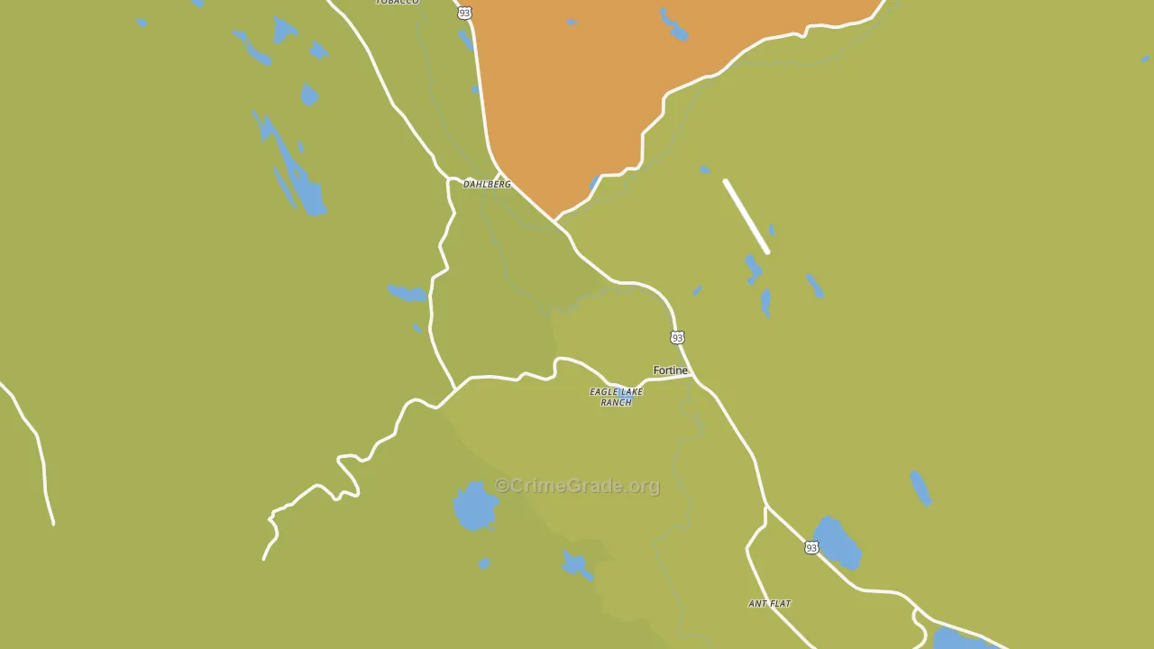 Fortine, MT Map of Vandalism Rates