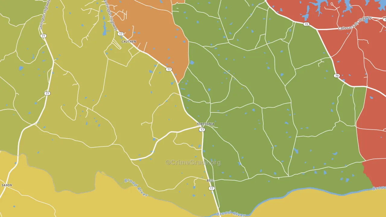 Fortsonia, GA Map of Vandalism Rates