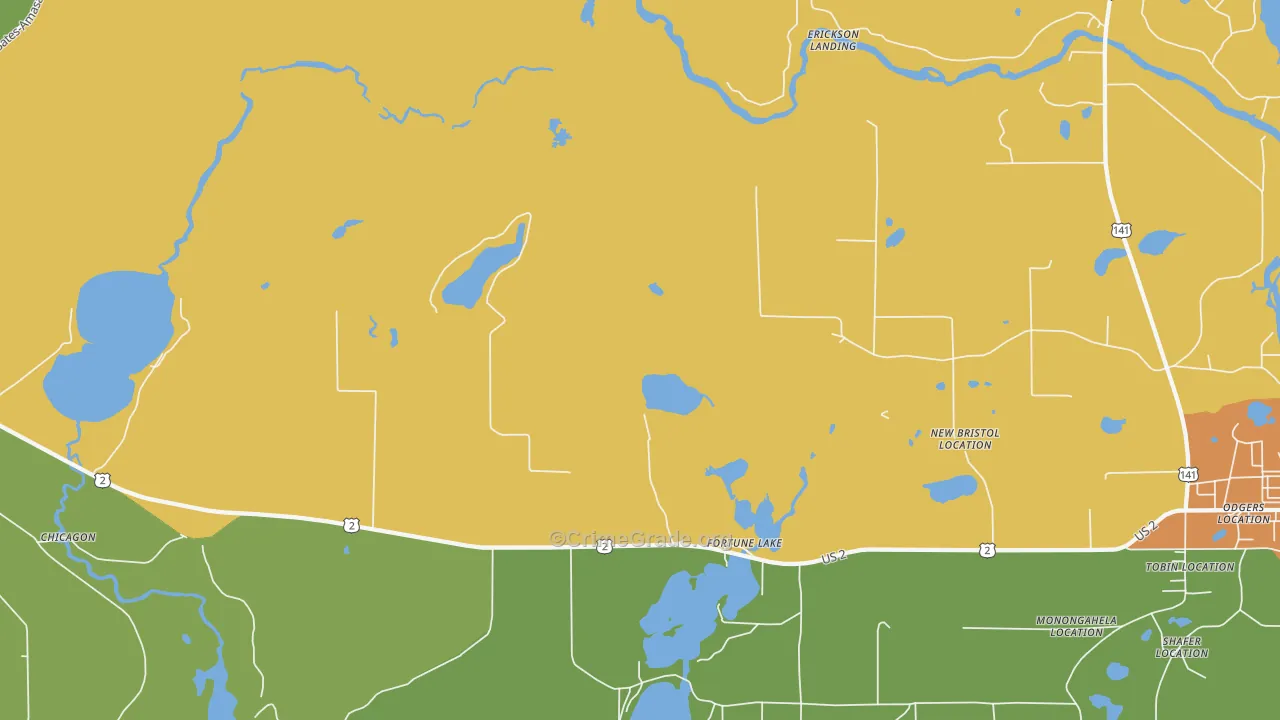 Fortune Lake, MI Map of Vandalism Rates