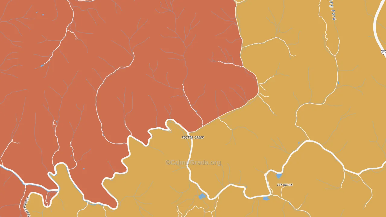 Foster Creek, NC Map of Vandalism Rates