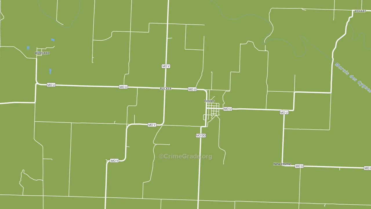 Foster, MO Map of Vandalism Rates