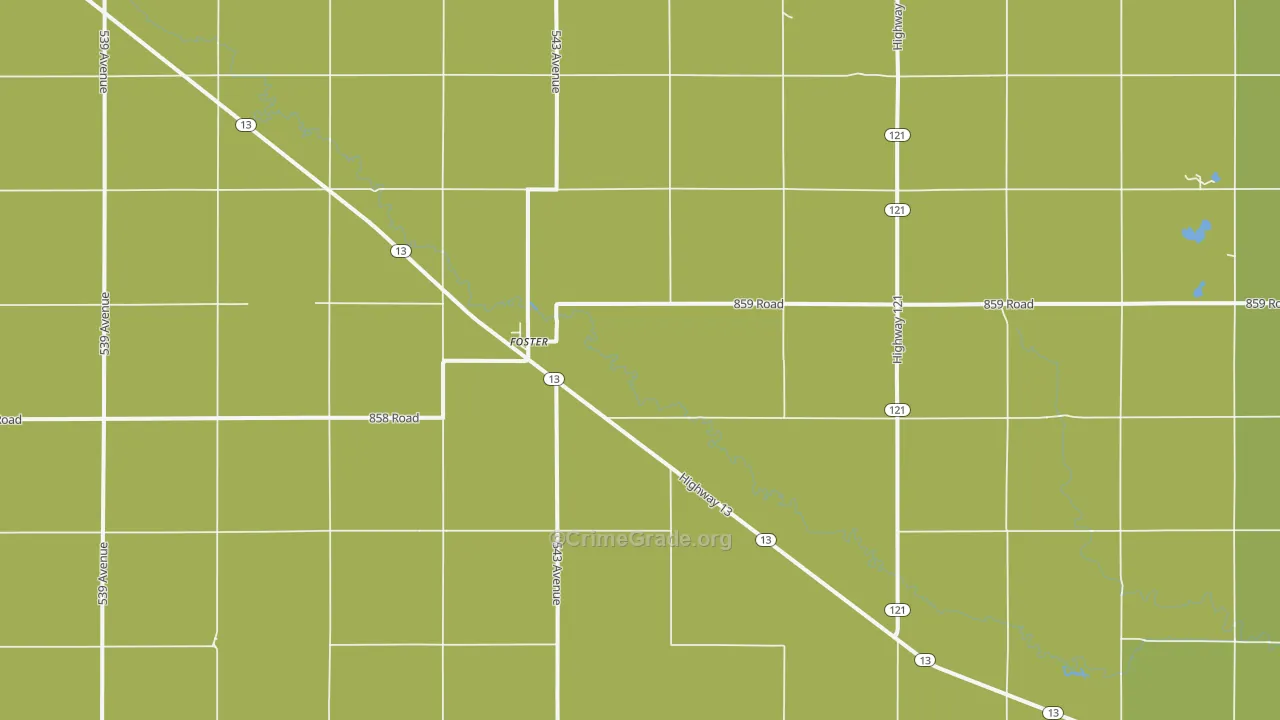 Foster, NE Map of Vandalism Rates