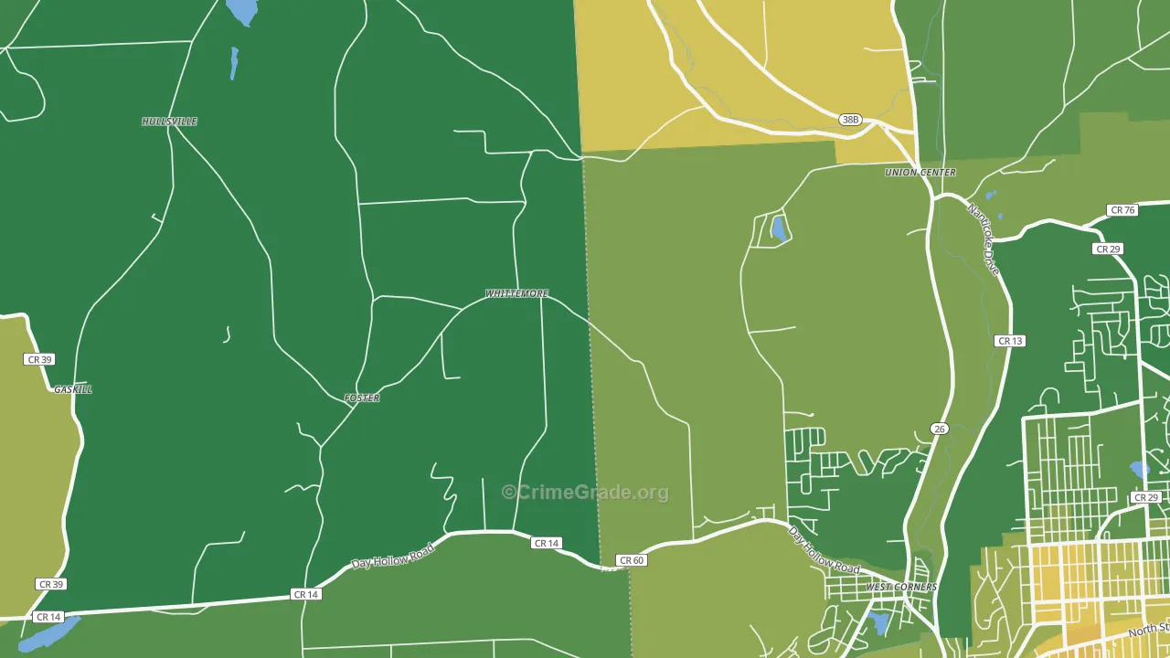 Foster, NY Map of Vandalism Rates
