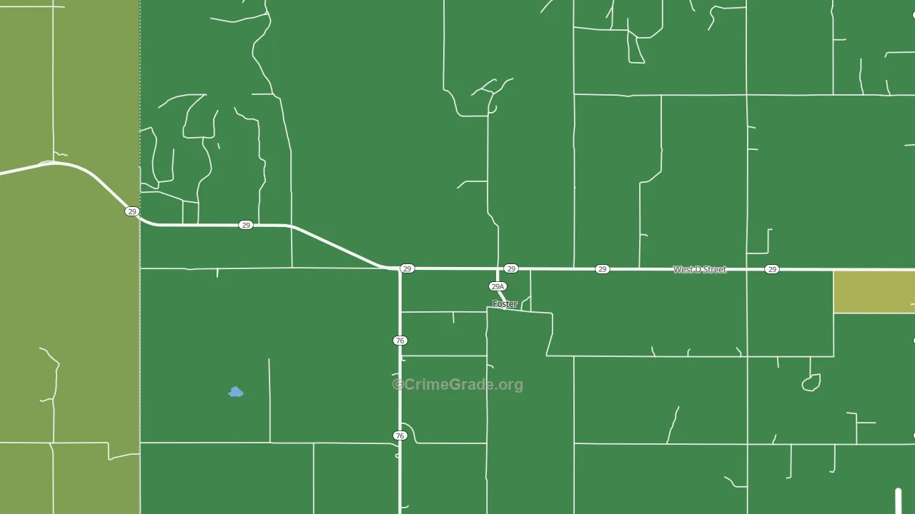 Foster, OK Map of Vandalism Rates