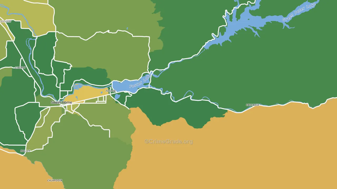 Foster, OR Map of Vandalism Rates