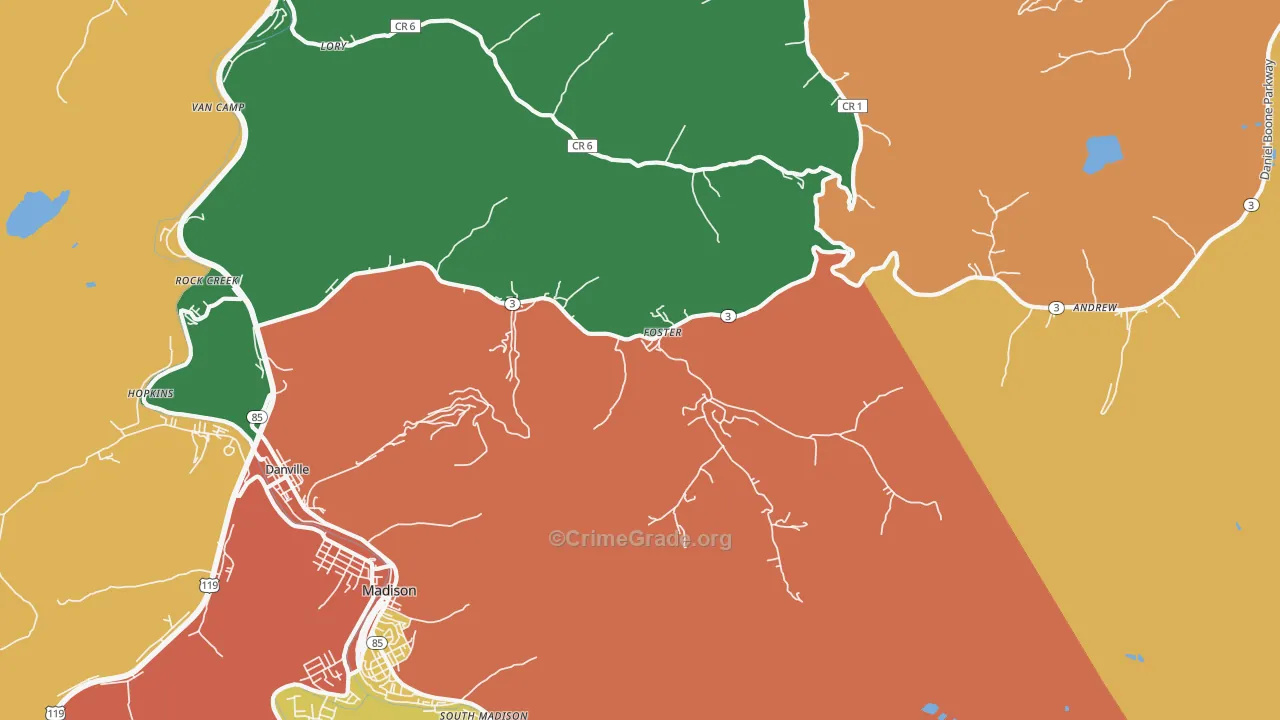 Foster, WV Map of Vandalism Rates