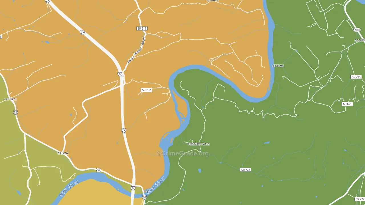 Fosters Falls, VA Map of Vandalism Rates