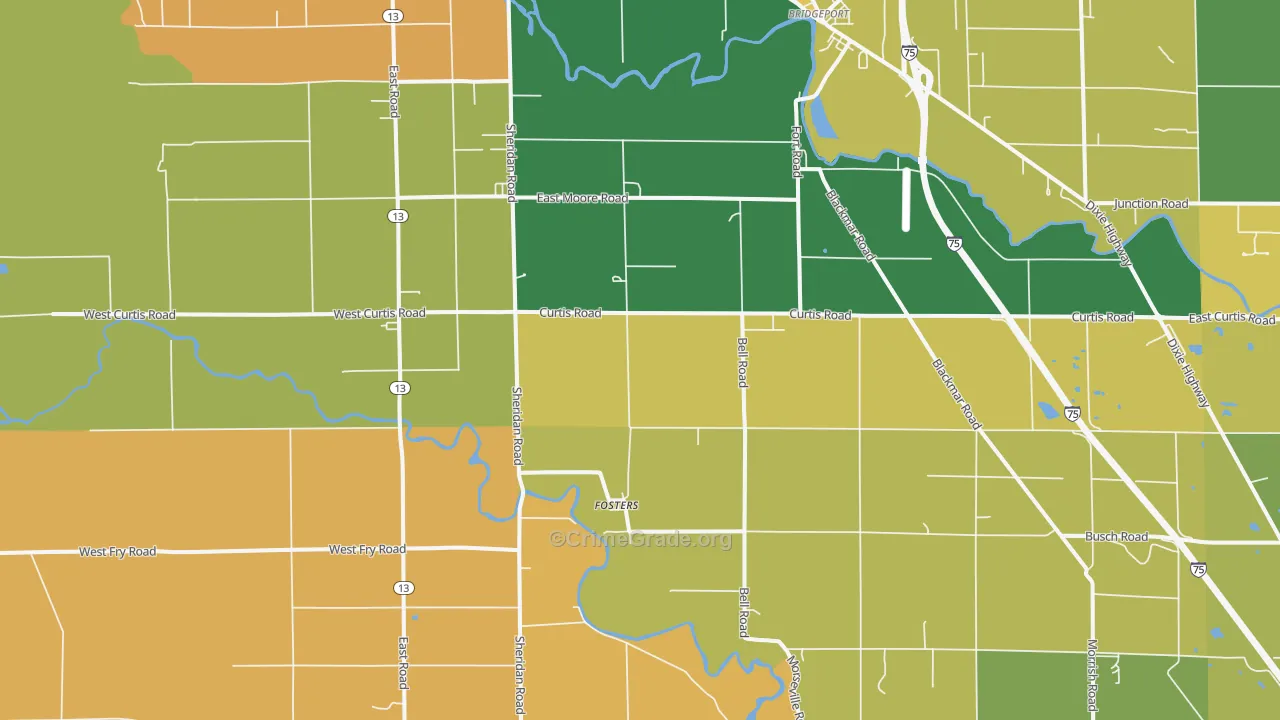 Fosters, MI Map of Vandalism Rates