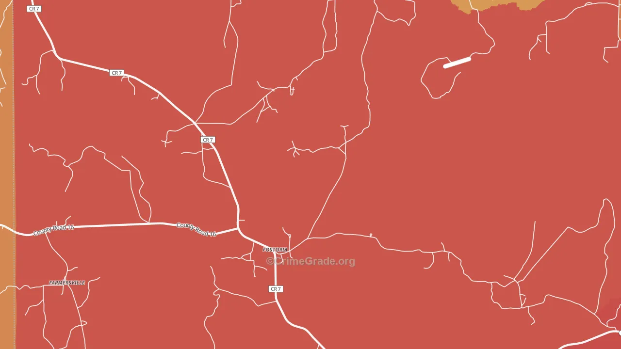 Fostoria, AL Map of Vandalism Rates