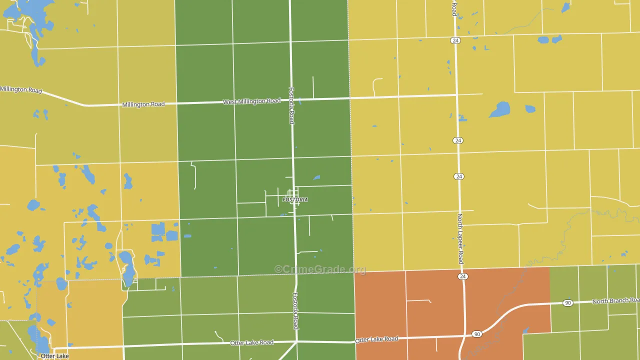 Fostoria, MI Map of Vandalism Rates