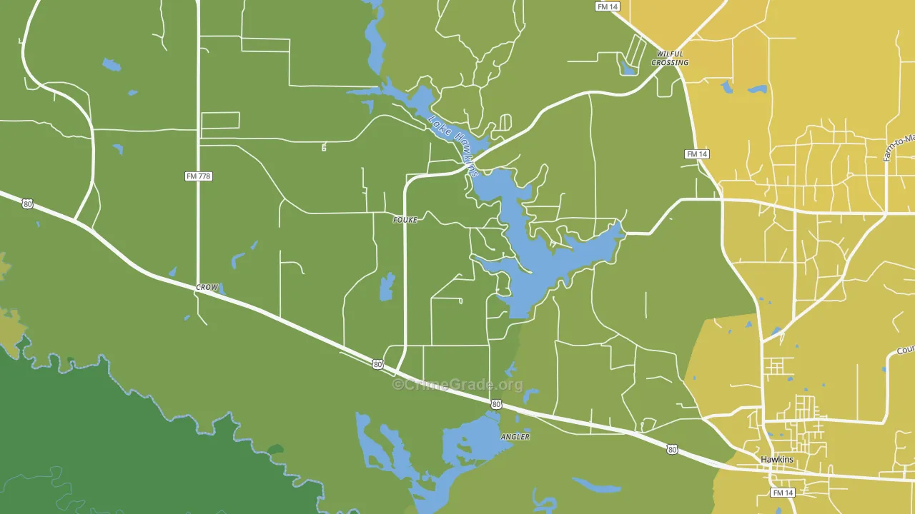 Fouke, TX Map of Vandalism Rates