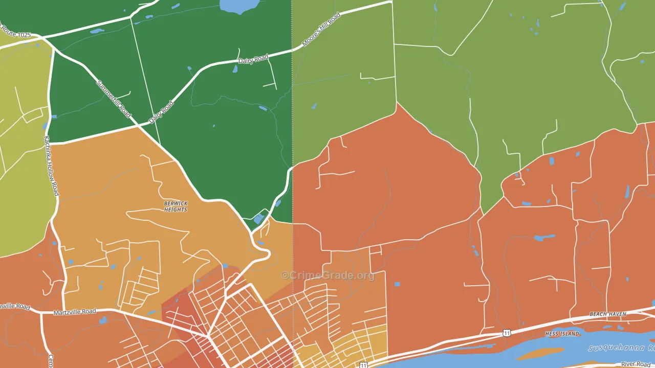 Foundryville, PA Map of Vandalism Rates