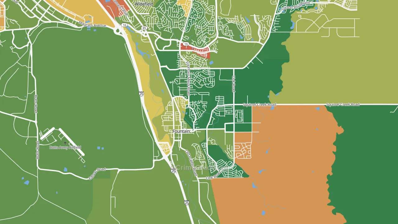 Fountain, CO Map of Vandalism Rates