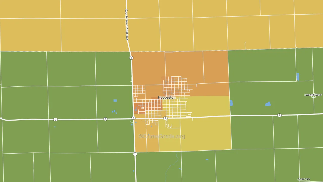 Fountain Creek, IL Map of Vandalism Rates