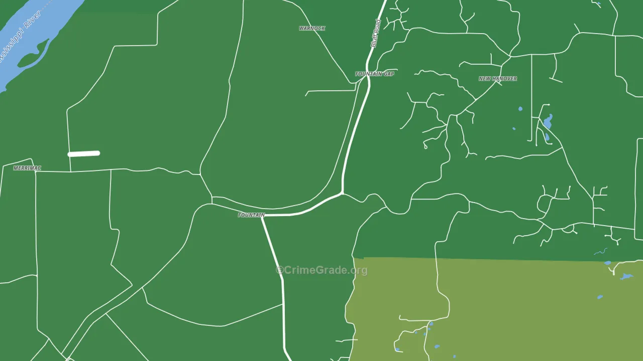 Fountain Gap, IL Map of Vandalism Rates