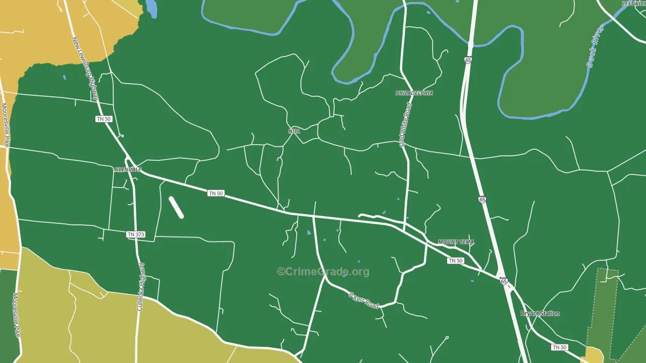 Fountain Heights, TN Map of Vandalism Rates