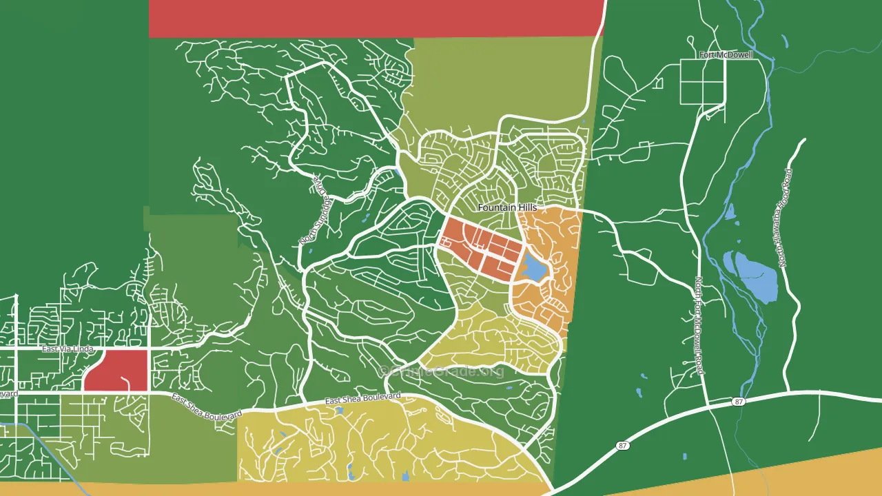 Fountain Hills, AZ Map of Vandalism Rates