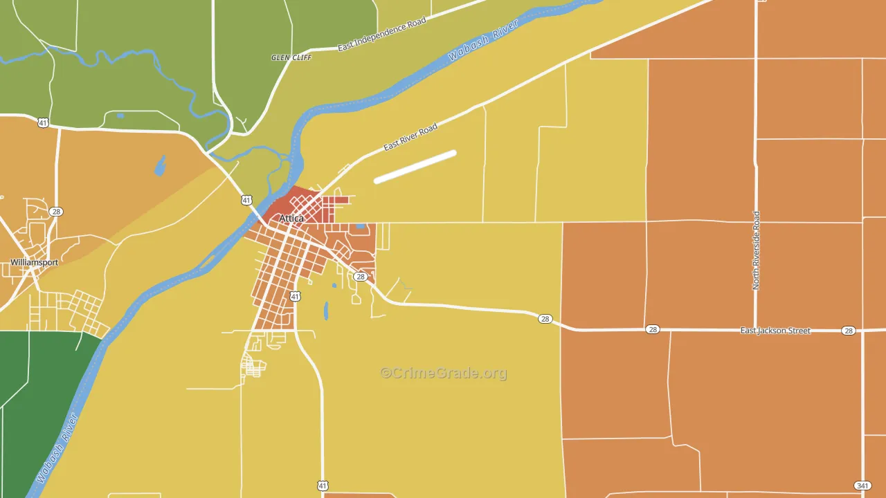 Fountain, IN Map of Vandalism Rates