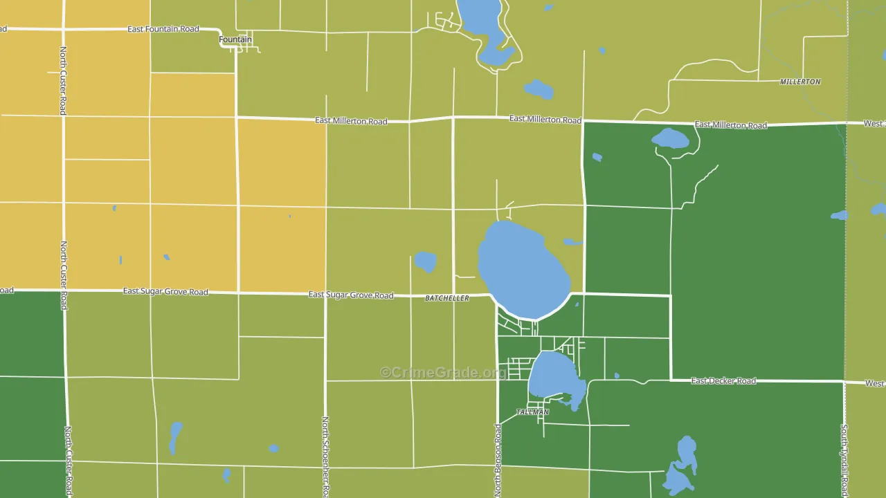 Fountain, MI Map of Vandalism Rates
