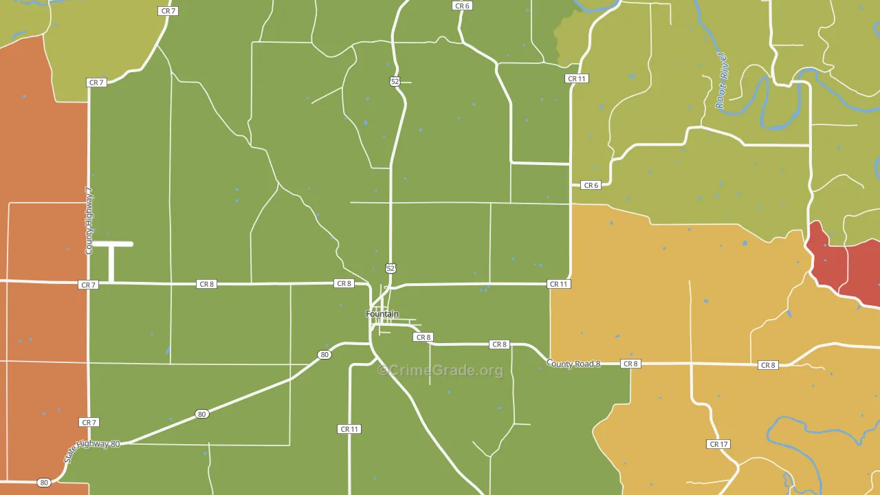 Fountain, MN Map of Vandalism Rates