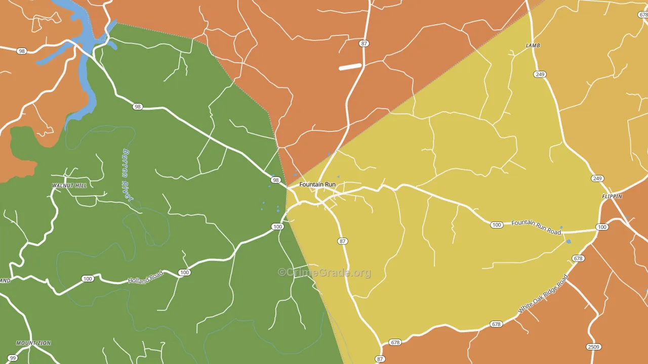 Fountain Run, KY Map of Vandalism Rates