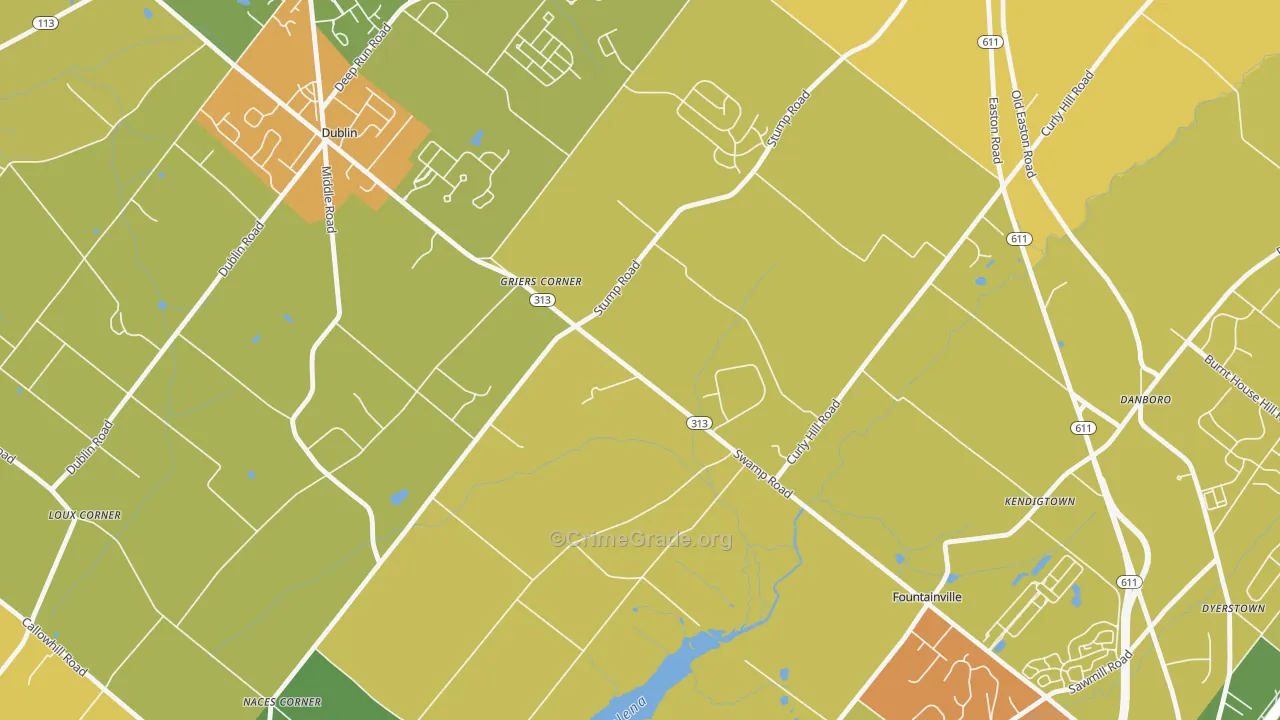 Fountainville, PA Map of Vandalism Rates