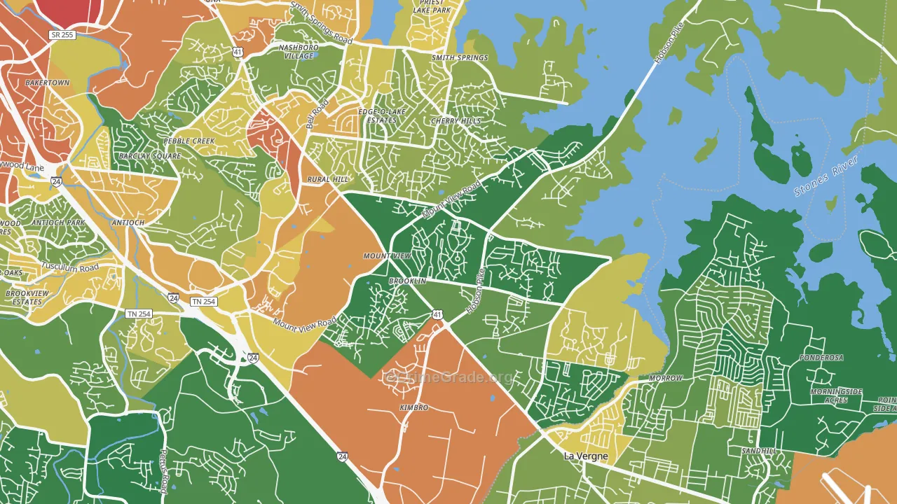 Four Corners, Antioch, TN Map of Vandalism Rates