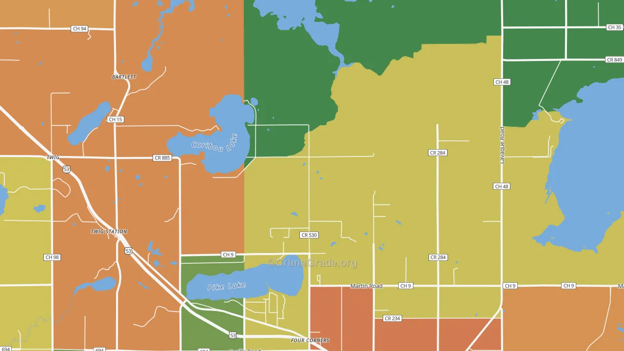 Four Corners, MN Map of Vandalism Rates