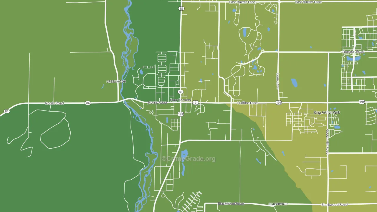 Four Corners, MT Map of Vandalism Rates