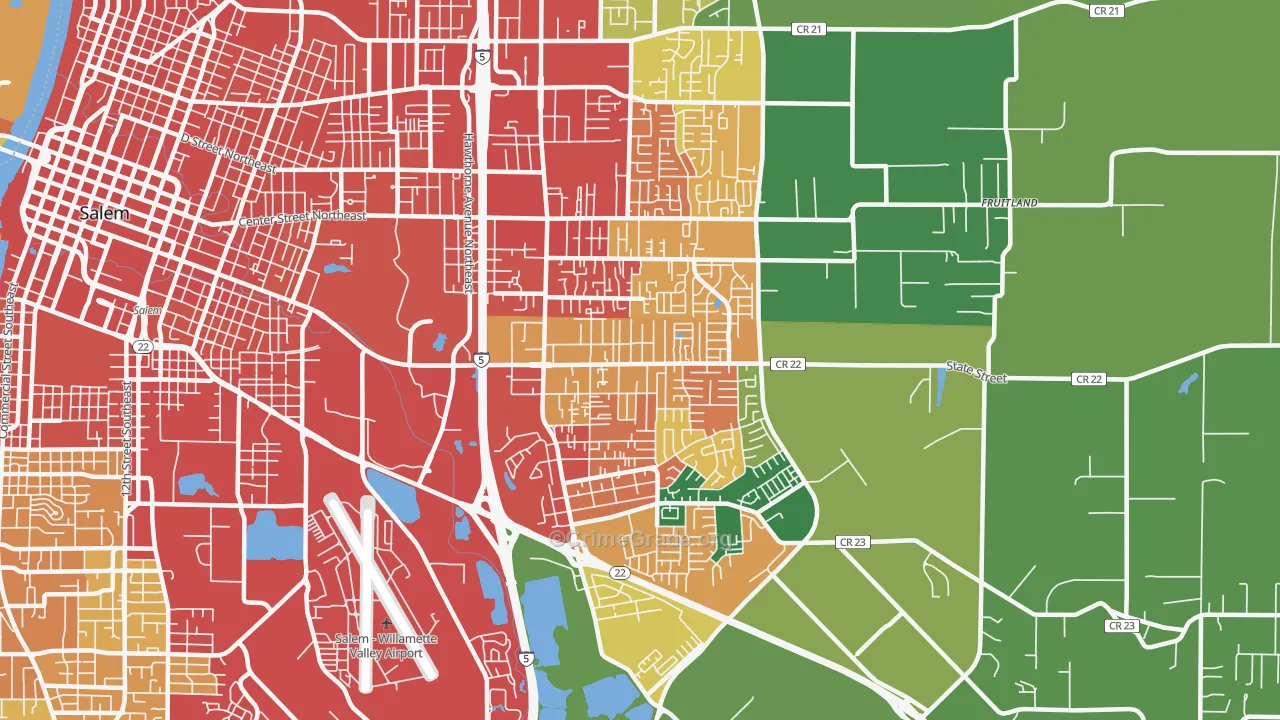 Four Corners, OR Map of Vandalism Rates