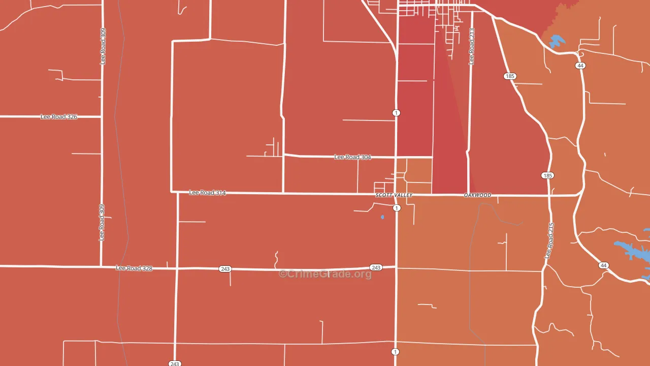 Four Forks, AR Map of Vandalism Rates