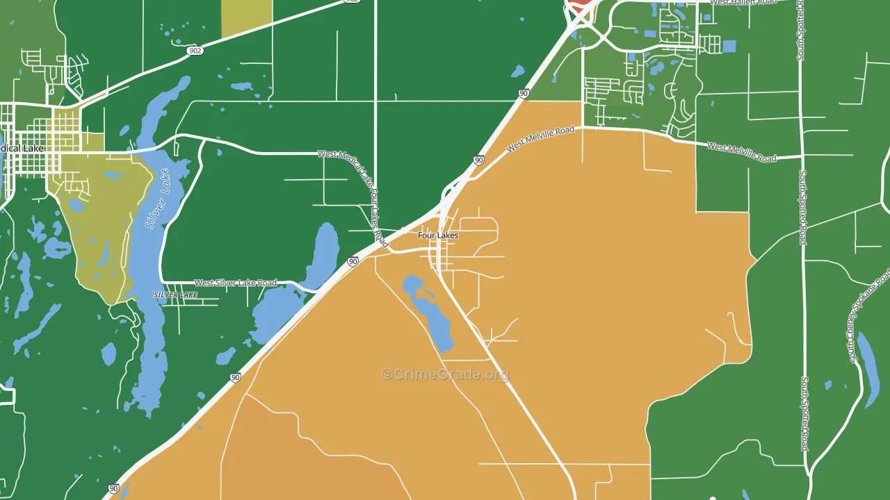 Four Lakes, WA Map of Vandalism Rates