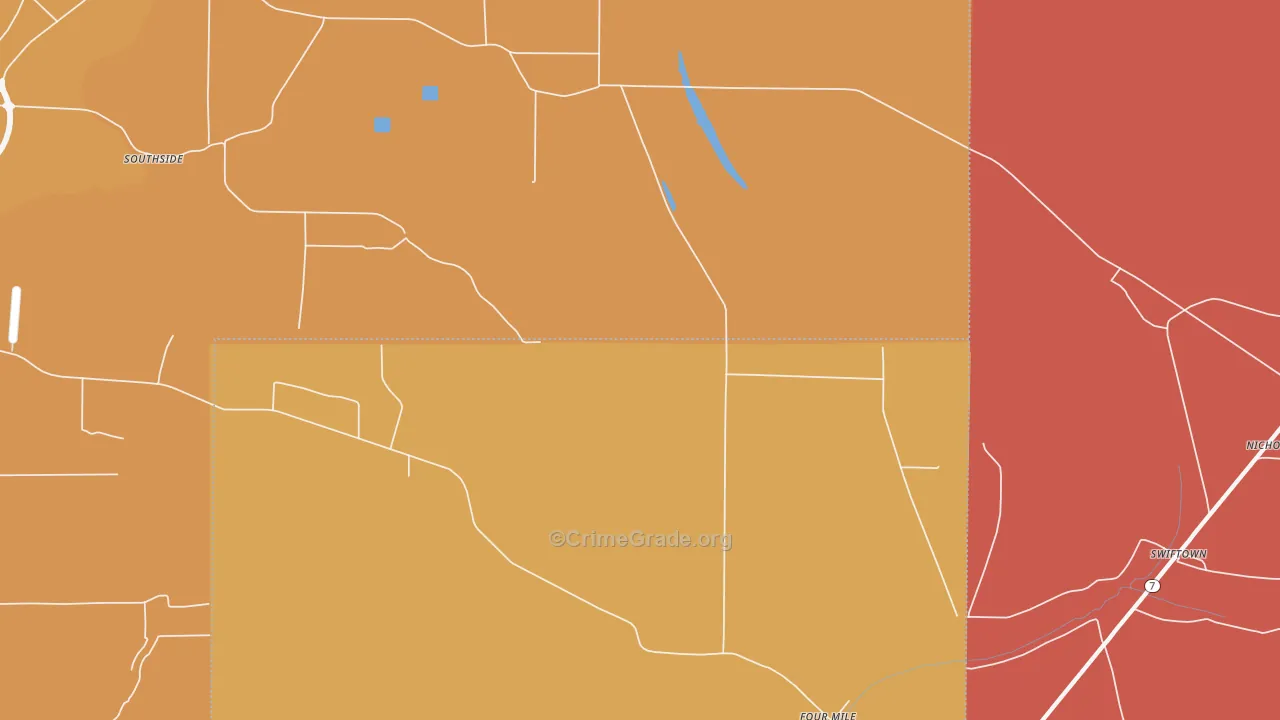 Four Mile, MS Map of Vandalism Rates