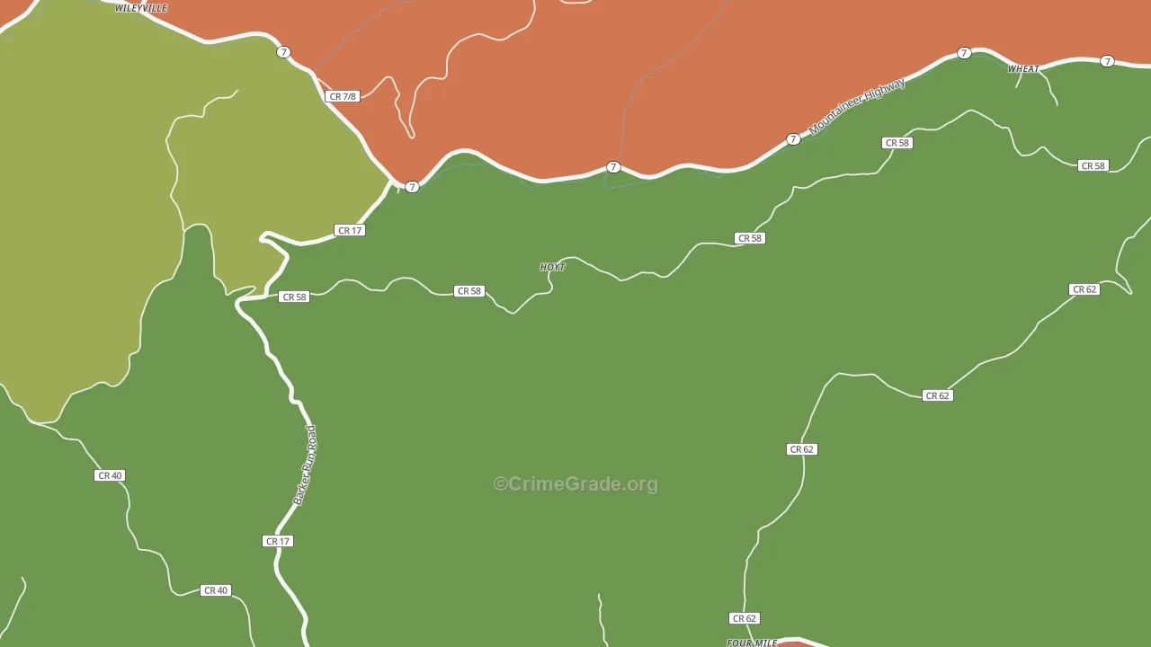 Four Mile, WV Map of Vandalism Rates
