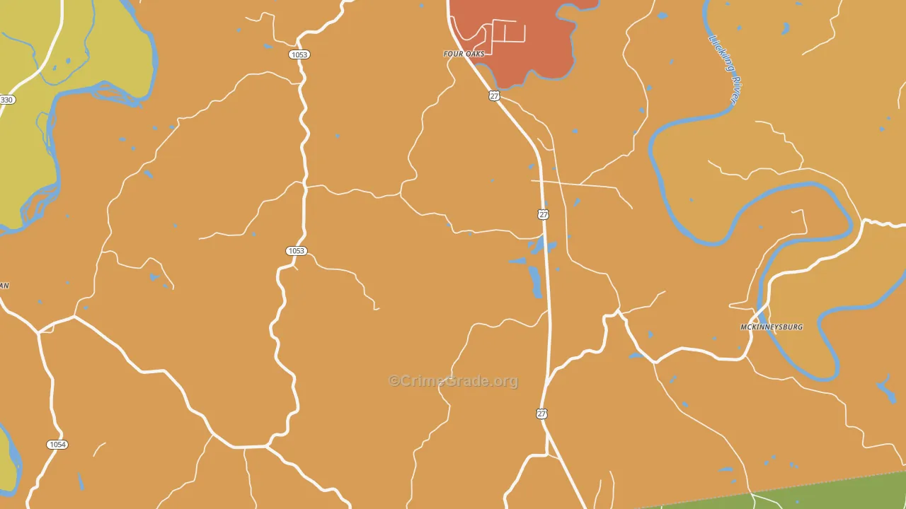 Four Oaks, KY Map of Vandalism Rates