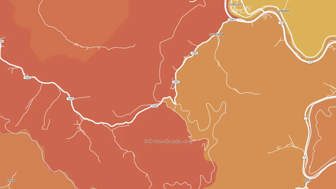 Fourseam, KY Map of Vandalism Rates